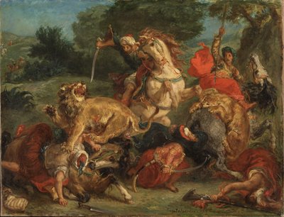The Lion Hunt by Ferdinand Victor Eugene Delacroix